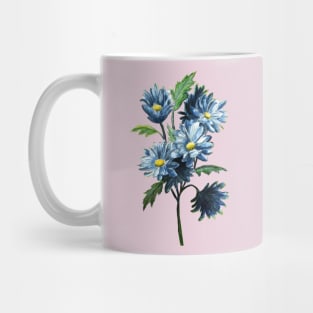 Blue Daises Flower Watercolor Painting Mug